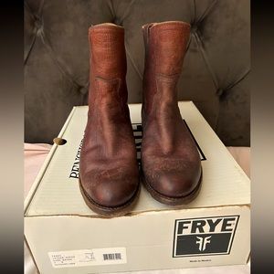 Frye Jaden Roper Boots- dark brown, size 7.